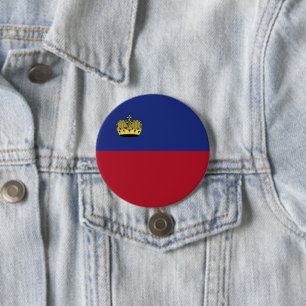 Liechtenstein flag 3 inch round button