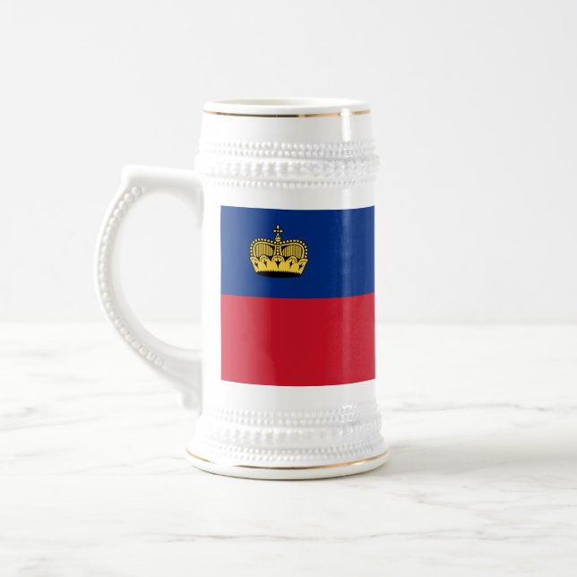 Liechtenstein Flag Beer Stein (Left)