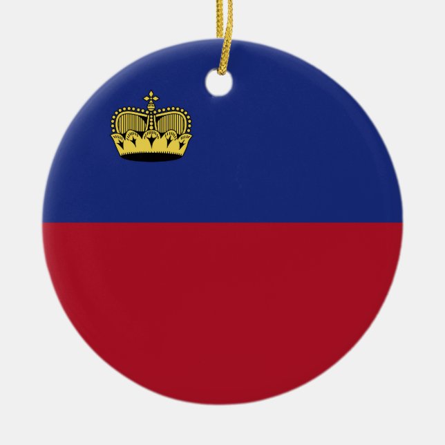 Liechtenstein flag ceramic ornament (Front)