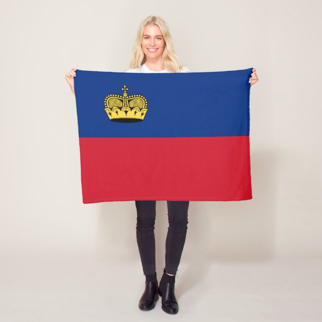Liechtenstein Flag Fleece Blanket (In Situ)