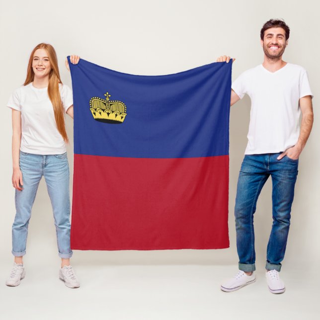 Liechtenstein flag fleece blanket (In Situ)