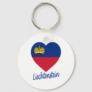 Liechtenstein Flag Heart Keychain