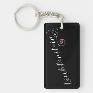 Liechtenstein Flag Heart Keychain