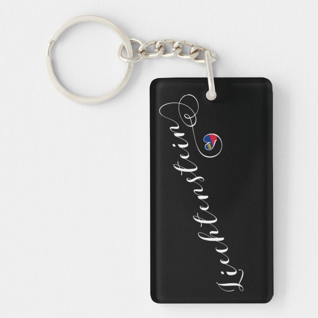 Liechtenstein Flag Heart Keychain (Front)