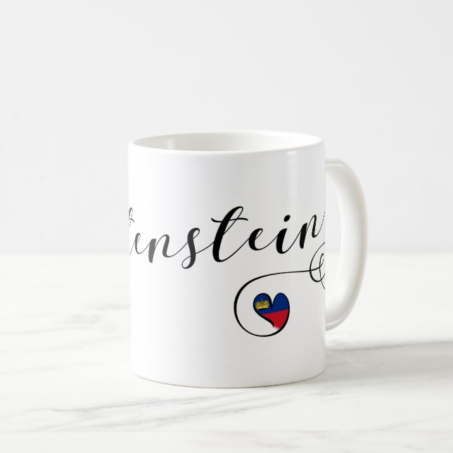 Liechtenstein Flag Heart, Liechtensteiner Coffee Mug (Front Right)