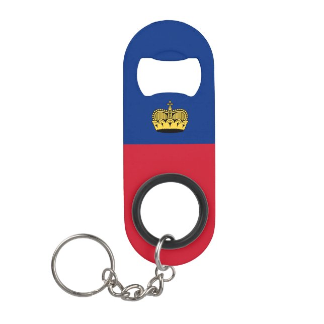Liechtenstein Flag Keychain Bottle Opener (Front)