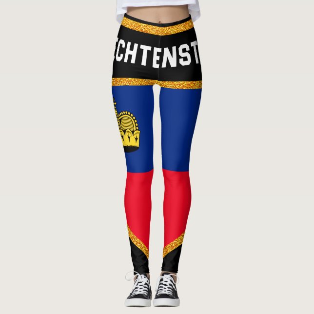 Liechtenstein Flag Leggings (Front)