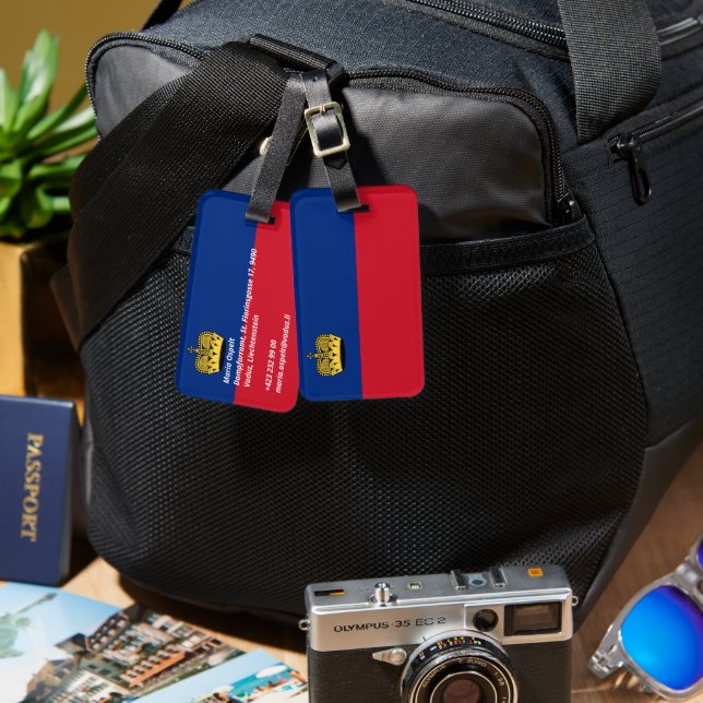 Liechtenstein flag luggage tag (Front & Back)