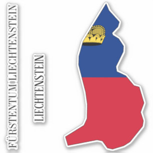 Liechtenstein Flag Map Outline
