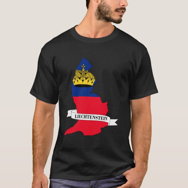 liechtenstein flag map T-Shirt (Front)