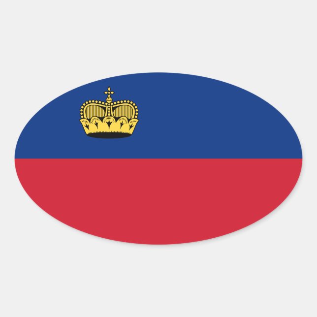 Liechtenstein flag oval sticker (Front)