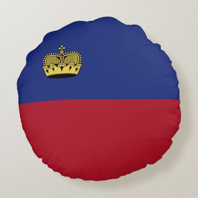 Liechtenstein flag round pillow (Back)