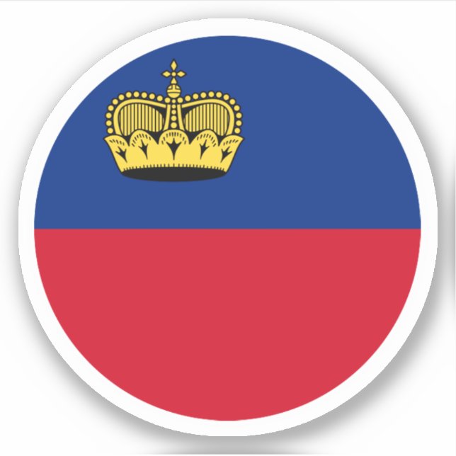 Liechtenstein Flag Round Sticker (Front)