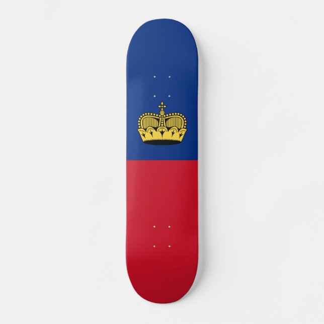 Liechtenstein Flag Skateboard (Front)