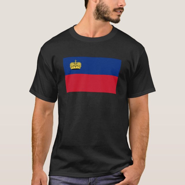 Liechtenstein Flag T-Shirt, Patriotic T-Shirt (Devant)