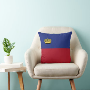 Liechtenstein flag throw pillow