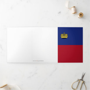 Liechtenstein flag Tri-Fold card