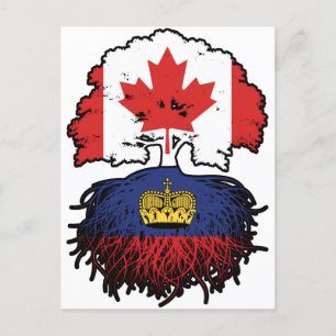 Liechtenstein Liechtensteiner Canadian Canada Tree Postcard