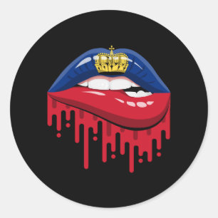Liechtenstein lips pride root flag classic round sticker