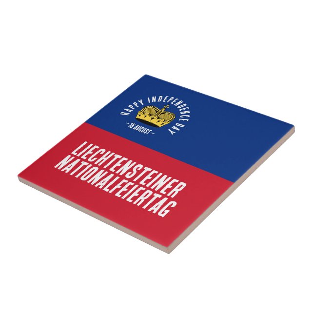 Liechtenstein National Day Flag Tile (Side)