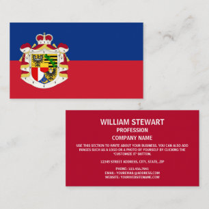 Liechtensteiner Flag & Coat of Arms Business Card