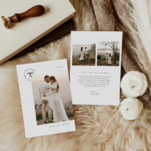 Lied The Knot Elopement Minimal Photo Faire-part