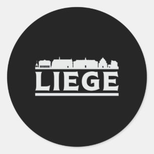 Liege Belgium City Skyline Cityscape Funny Gift Classic Round Sticker