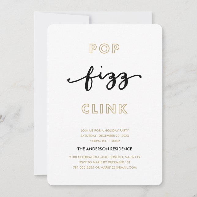 Lien Pop Fizz | Invitation de fête de vacances (Devant)