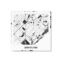 Lienzo minimalist map Barcelona - Blanco-Negro