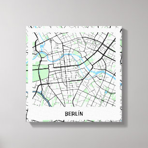 Lienzo minimalist map Berlin - Natural color Canvas Print