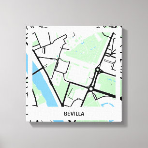 Lienzo minimalist map Sevilla - Natural color Canvas Print