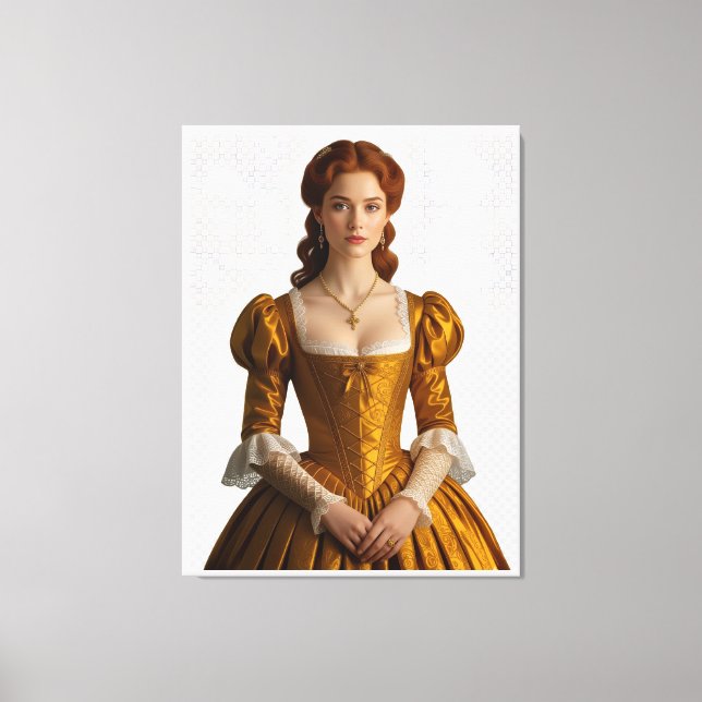 Lienzo Sumérgete en la elegancia vestido dorado Canvas Print (Front)