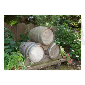 Lierre et tonneaux de vin