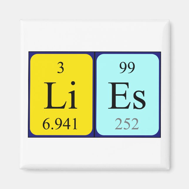 Lies periodic table name magnet (Front)