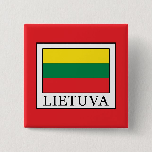 Lietuva 2 Inch Square Button (Front)