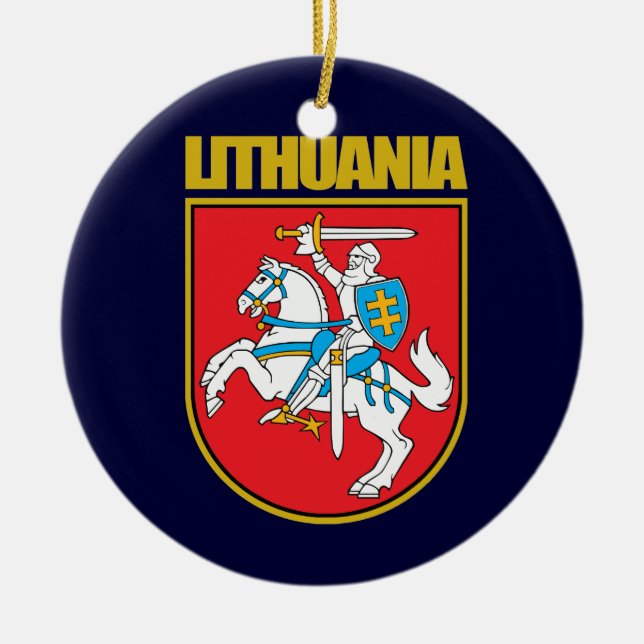 Lietuva (Lithuania) COA Ceramic Ornament (Front)
