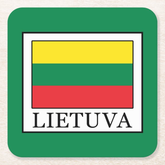 Lietuva Square Paper Coaster (Front)
