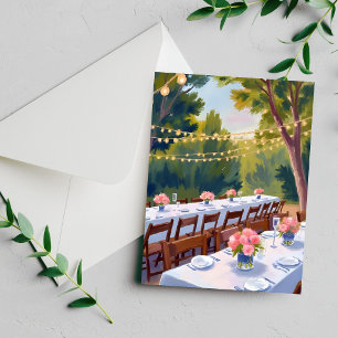 Lieu de Mariage Peinture Aquarelle Fleurie Carte