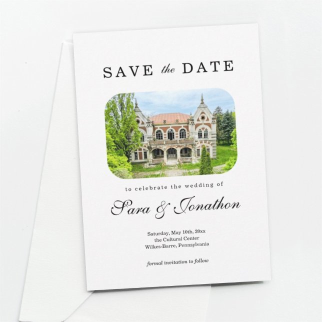 Lieu du mariage Enregistrer la carte Date (Créateur téléchargé)