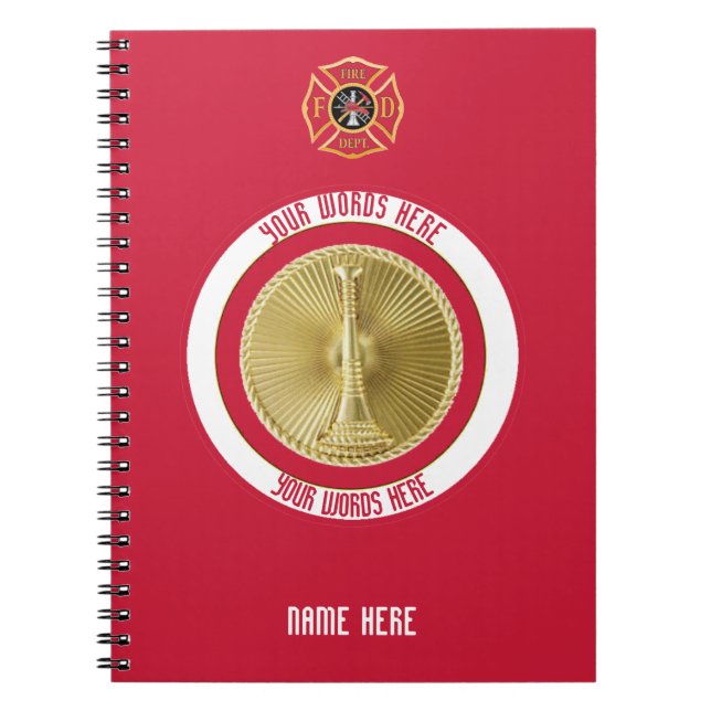 Lieutenant Fireman 2 Bugle Custom Notebook (Front)