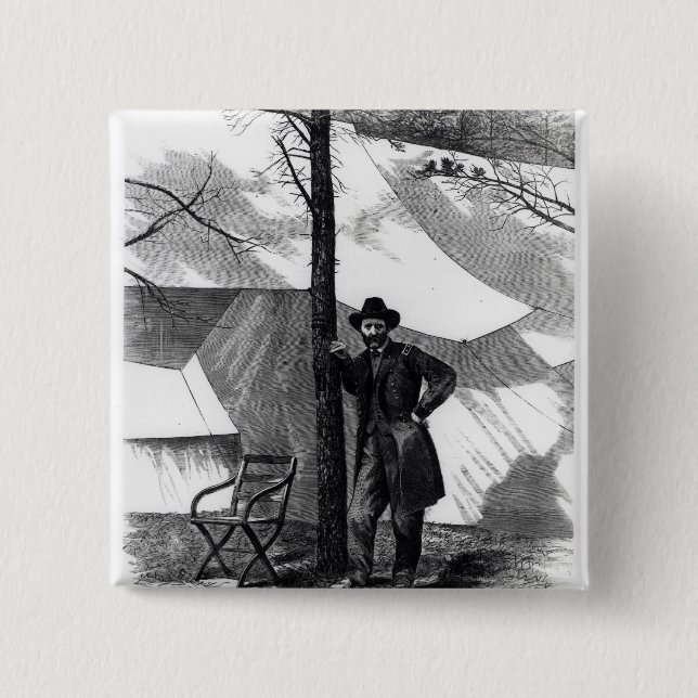 Lieutenant General Ulysses S. Grant 2 Inch Square Button (Front)