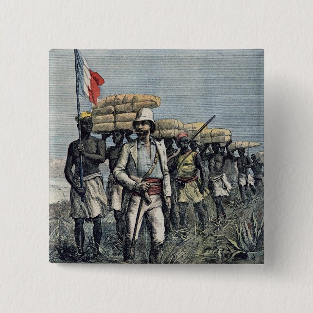 Lieutenant Mizon  on his 1892 Mission 2 Inch Square Button (Front)