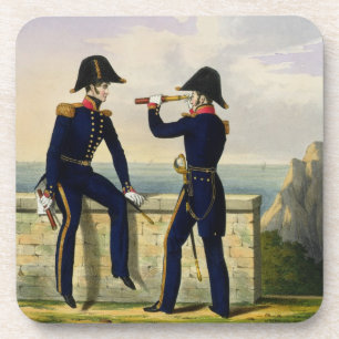 Lieutenants, plate 1 from 'Costume of the Royal Na Coaster