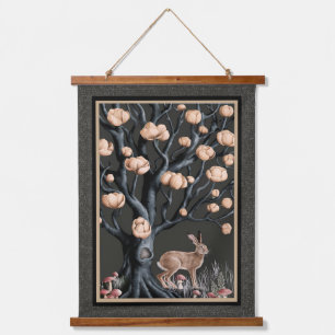Lièvre de tapisserie murale sous l'arbre Magnolia