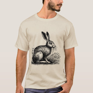 Lièvre des champs – Conception de T-shirt Lapin ru