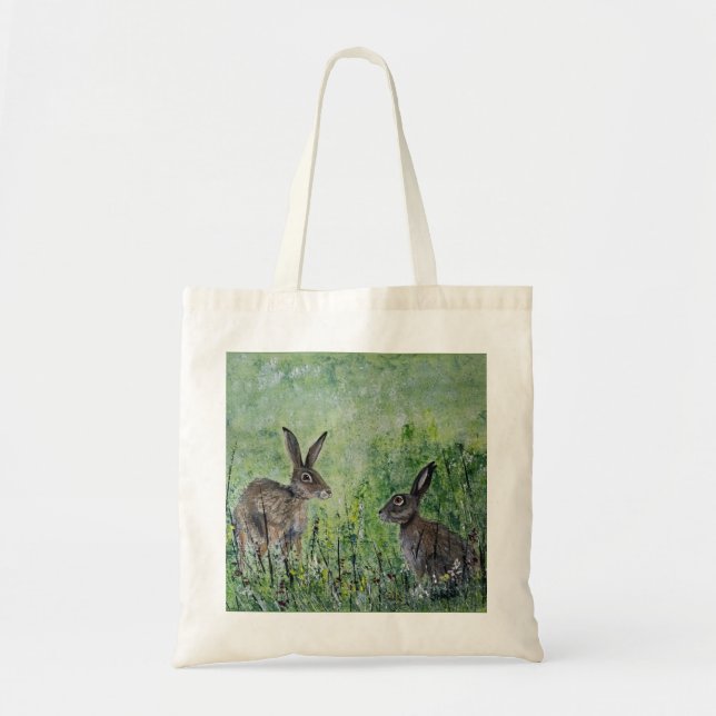 Lièvres dans un sac à provisions de pré (Devant)