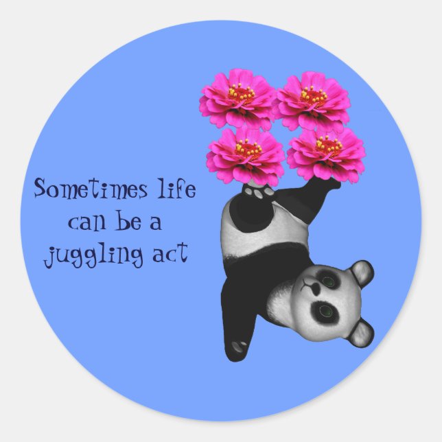 Life A Juggling Act Panda Inspirational Sticker (Front)