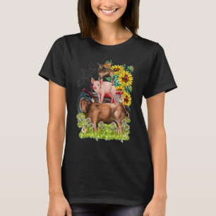 Life About Balance Animal Farm Cow Pig Goat Chicke T-Shirt