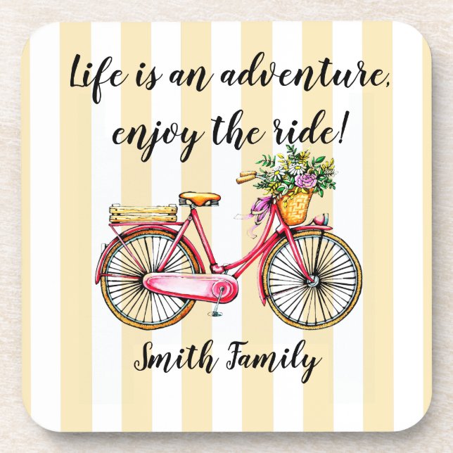 Life Adventure Bicycle Custom Coaster (Front)