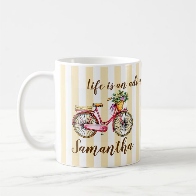 Life Adventure Bicycle Custom Coffee Mug (Left)